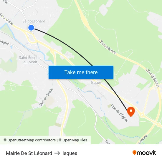 Mairie De St Léonard to Isques map