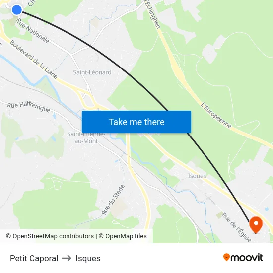 Petit Caporal to Isques map