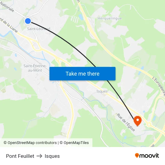 Pont Feuillet to Isques map