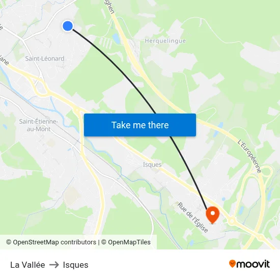 La Vallée to Isques map