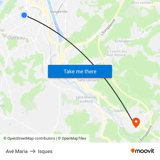 Avé Maria to Isques map