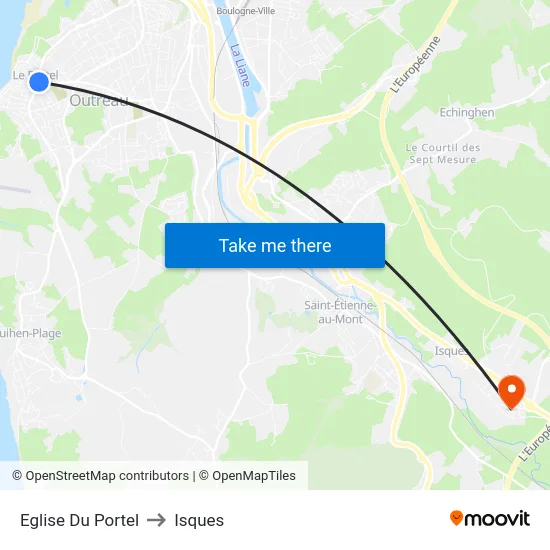 Eglise Du Portel to Isques map