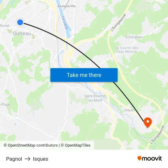 Pagnol to Isques map