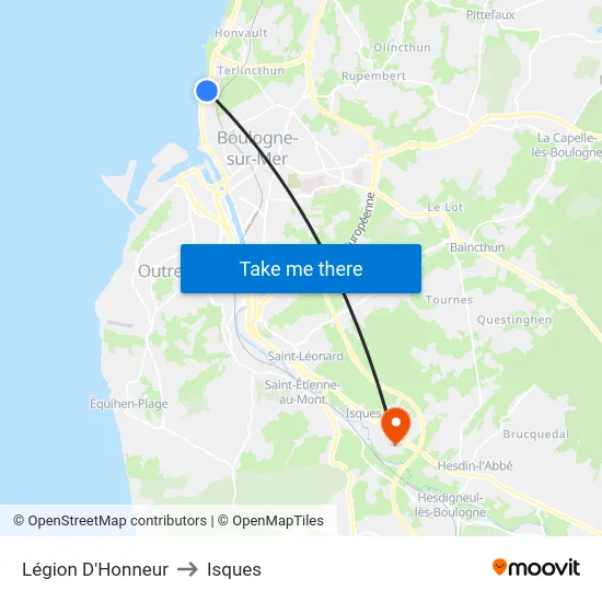 Légion D'Honneur to Isques map