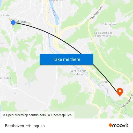 Beethoven to Isques map