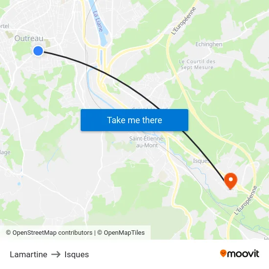 Lamartine to Isques map