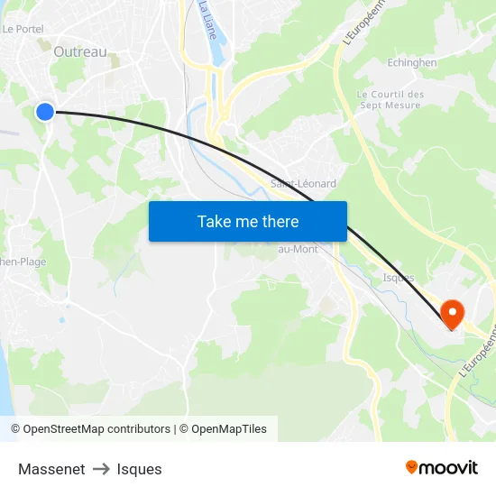 Massenet to Isques map