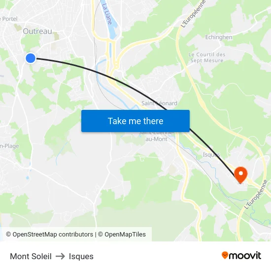Mont Soleil to Isques map
