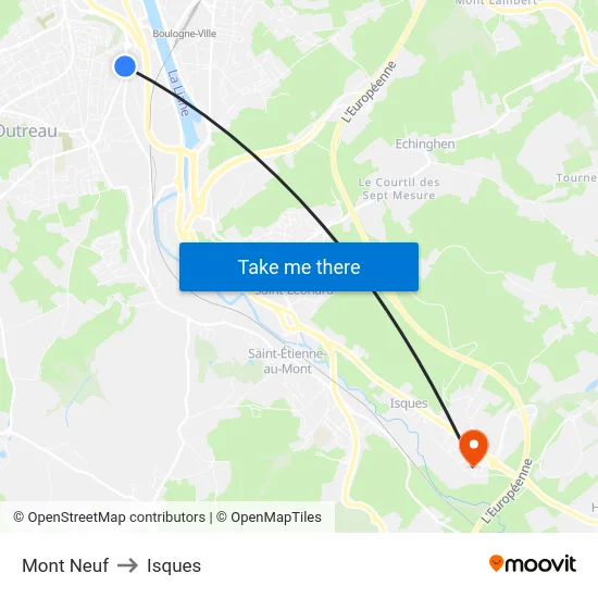 Mont Neuf to Isques map