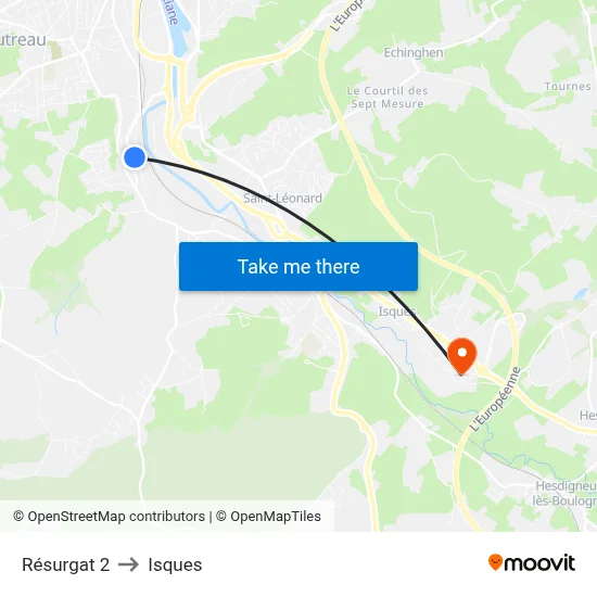 Résurgat 2 to Isques map