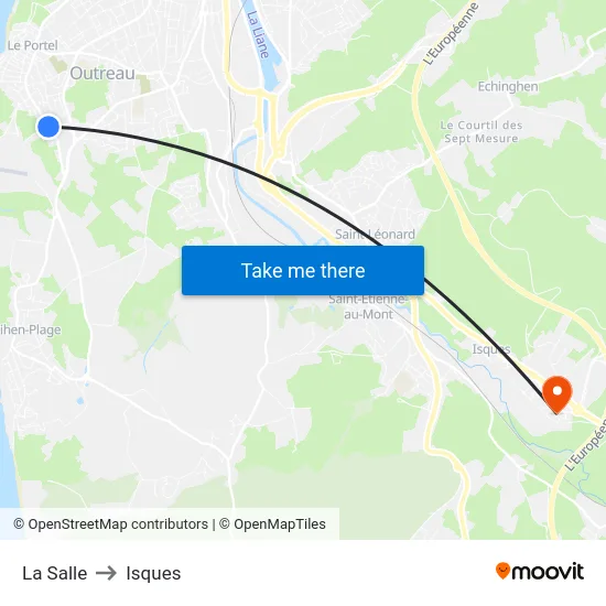 La Salle to Isques map