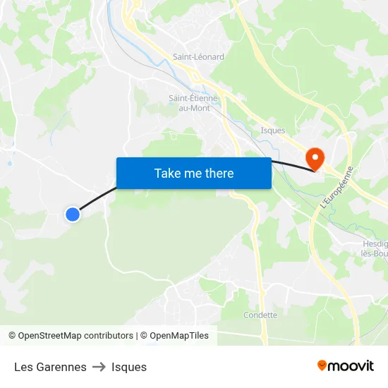 Les Garennes to Isques map