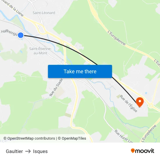 Gaultier to Isques map