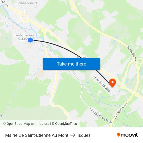 Mairie De Saint-Etienne Au Mont to Isques map