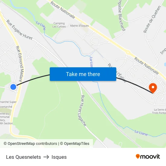 Les Quesnelets to Isques map