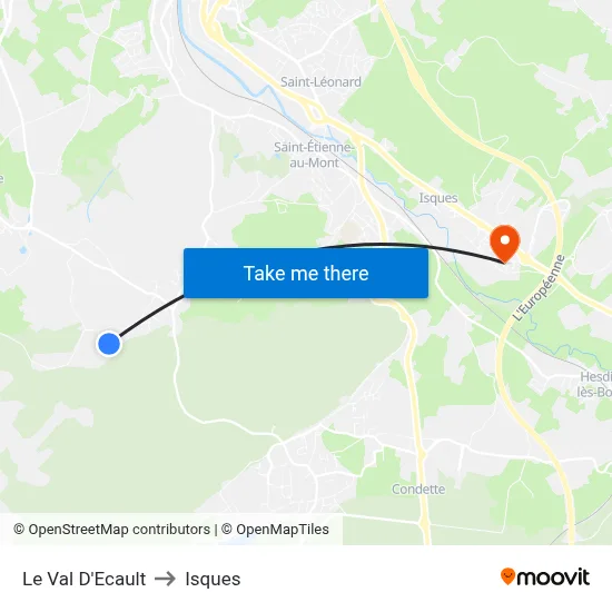 Le Val D'Ecault to Isques map