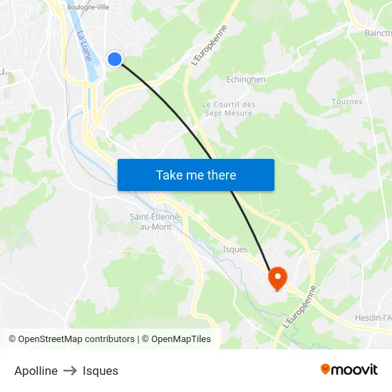 Apolline to Isques map