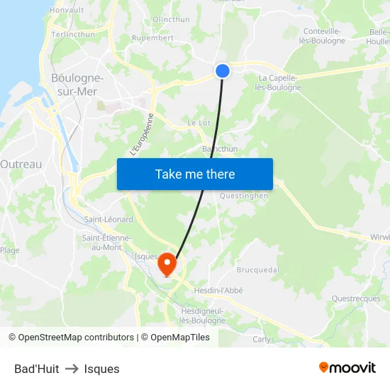 Bad'Huit to Isques map