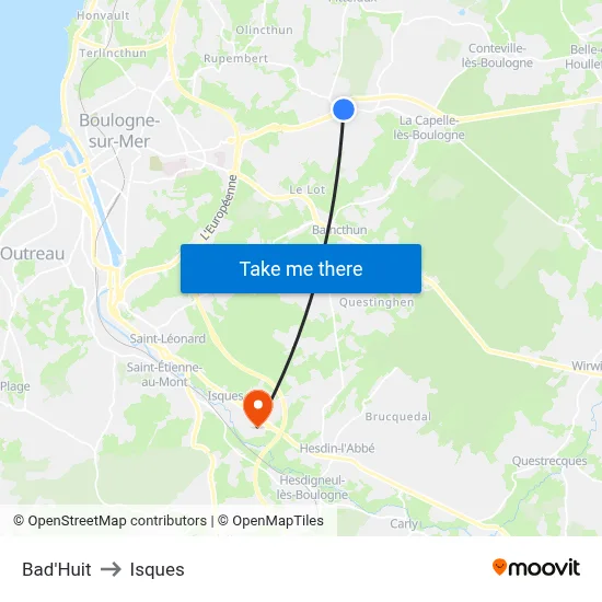 Bad'Huit to Isques map