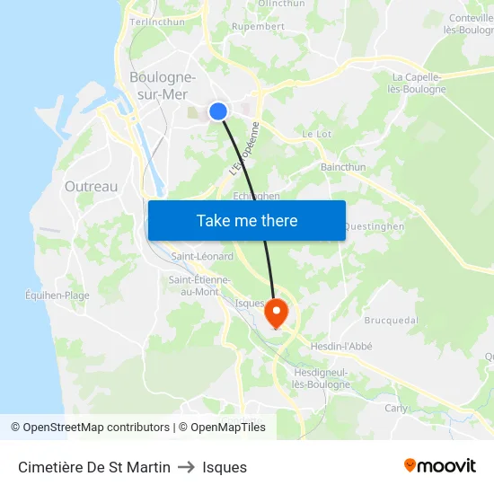 Cimetière De St Martin to Isques map