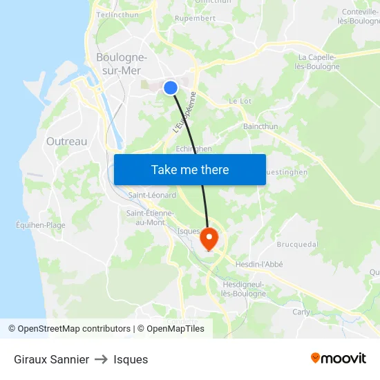 Giraux Sannier to Isques map