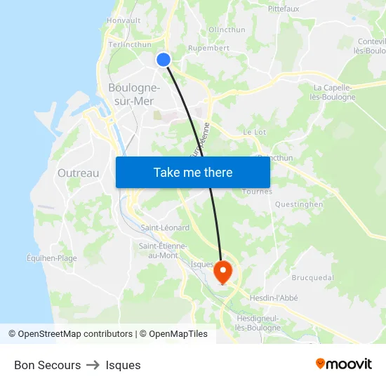 Bon Secours to Isques map