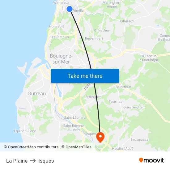 La Plaine to Isques map