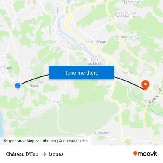 Château D'Eau to Isques map