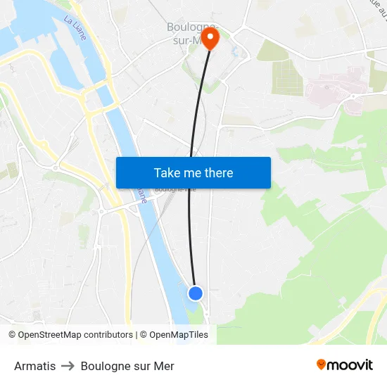 Armatis to Boulogne sur Mer map