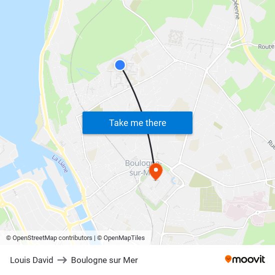 Louis David to Boulogne sur Mer map