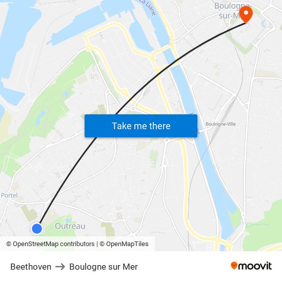 Beethoven to Boulogne sur Mer map