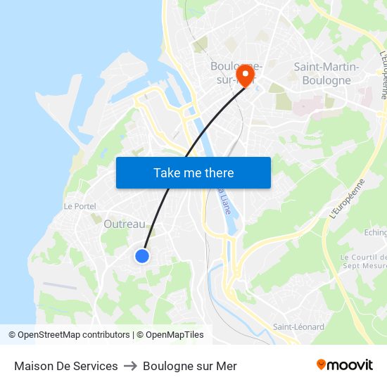 Maison De Services to Boulogne sur Mer map