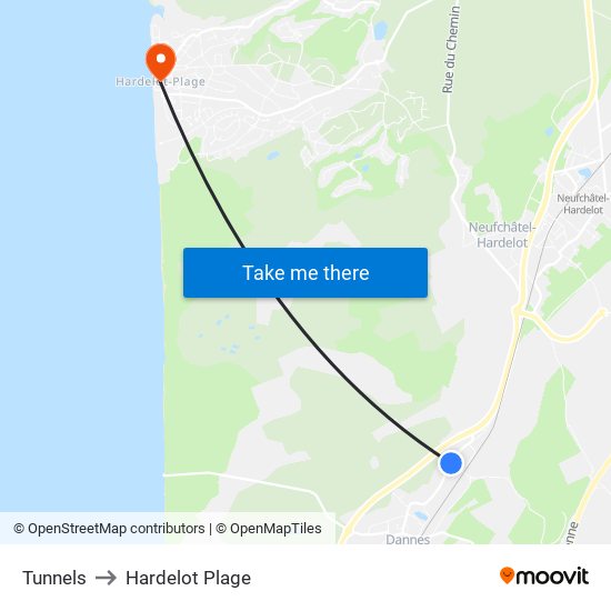 Tunnels to Hardelot Plage map