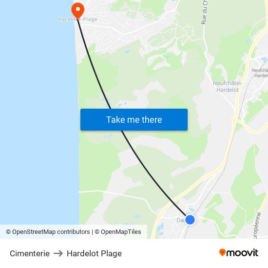 Cimenterie to Hardelot Plage map