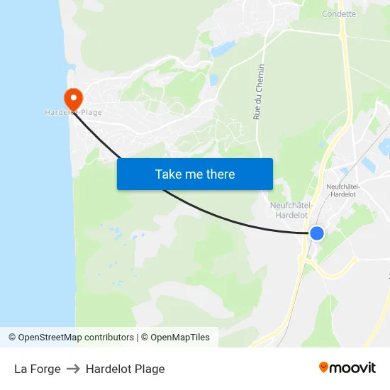 La Forge to Hardelot Plage map