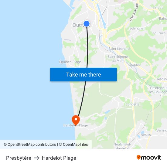 Presbytère to Hardelot Plage map