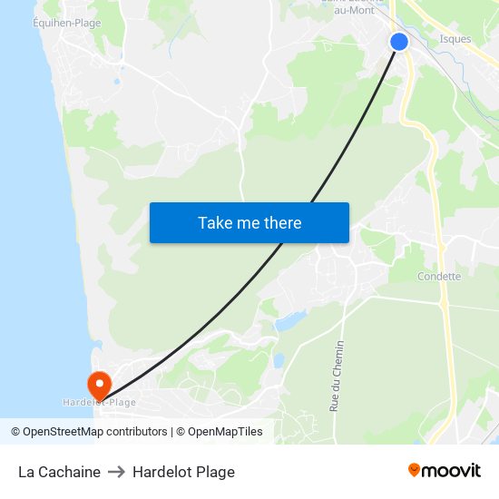 La Cachaine to Hardelot Plage map