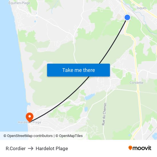 R.Cordier to Hardelot Plage map