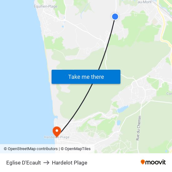 Eglise D'Ecault to Hardelot Plage map