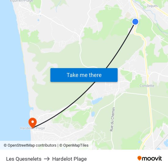 Les Quesnelets to Hardelot Plage map