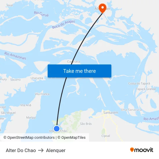 Alter Do Chao to Alenquer map