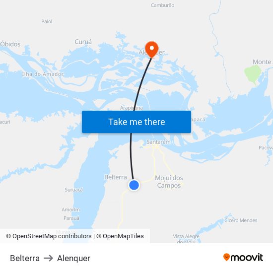 Belterra to Alenquer map
