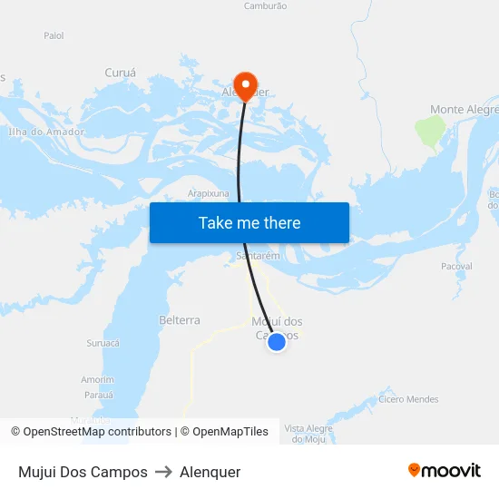 Mujui Dos Campos to Alenquer map