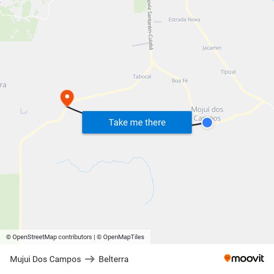Mujui Dos Campos to Belterra map