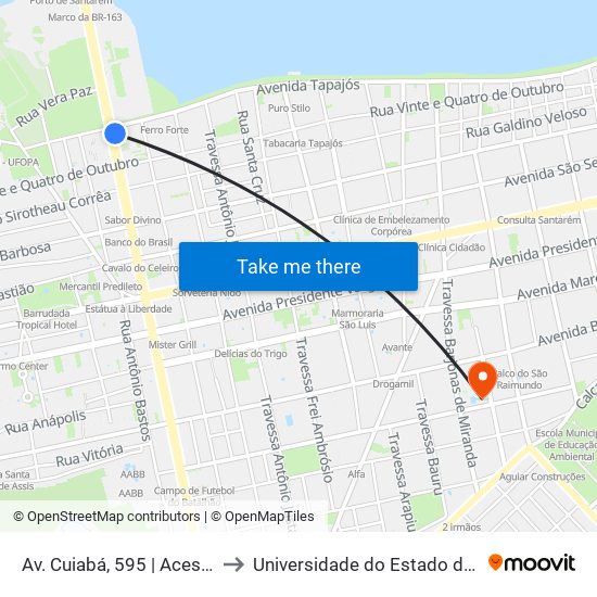 Av. Cuiabá, 595 to Universidade do Estado do Pará (UEPA) map
