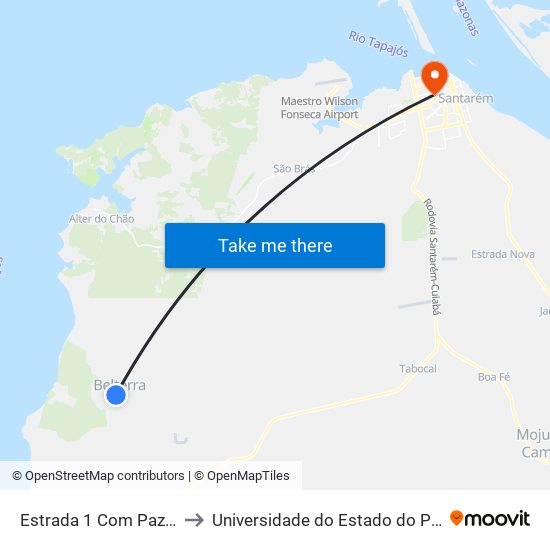 Estrada 1 Com Paz E Amor to Universidade do Estado do Pará (UEPA) map