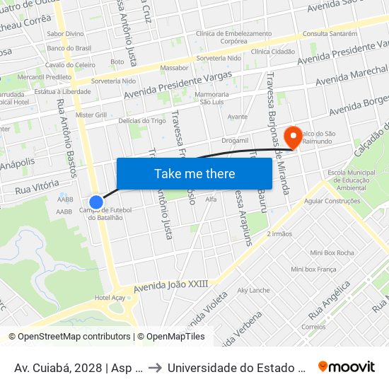 Cuiabá Com Icoaraci | Sentido Sul to Universidade do Estado do Pará (UEPA) map