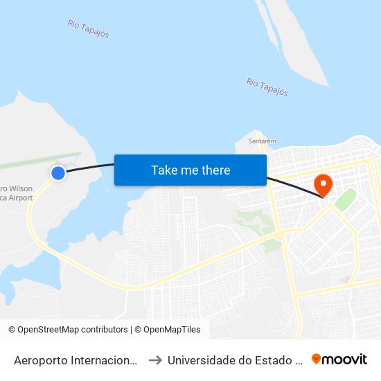 Aeroporto Internacional De Santarém to Universidade do Estado do Pará (UEPA) map