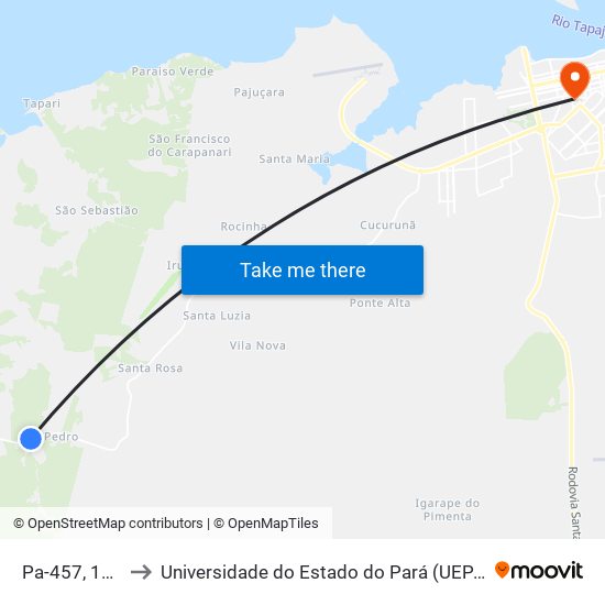 Pa-457, 100 to Universidade do Estado do Pará (UEPA) map