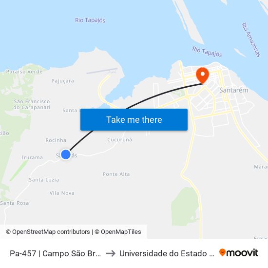 Pa-457 | Campo São Braz / Sent. Auter to Universidade do Estado do Pará (UEPA) map